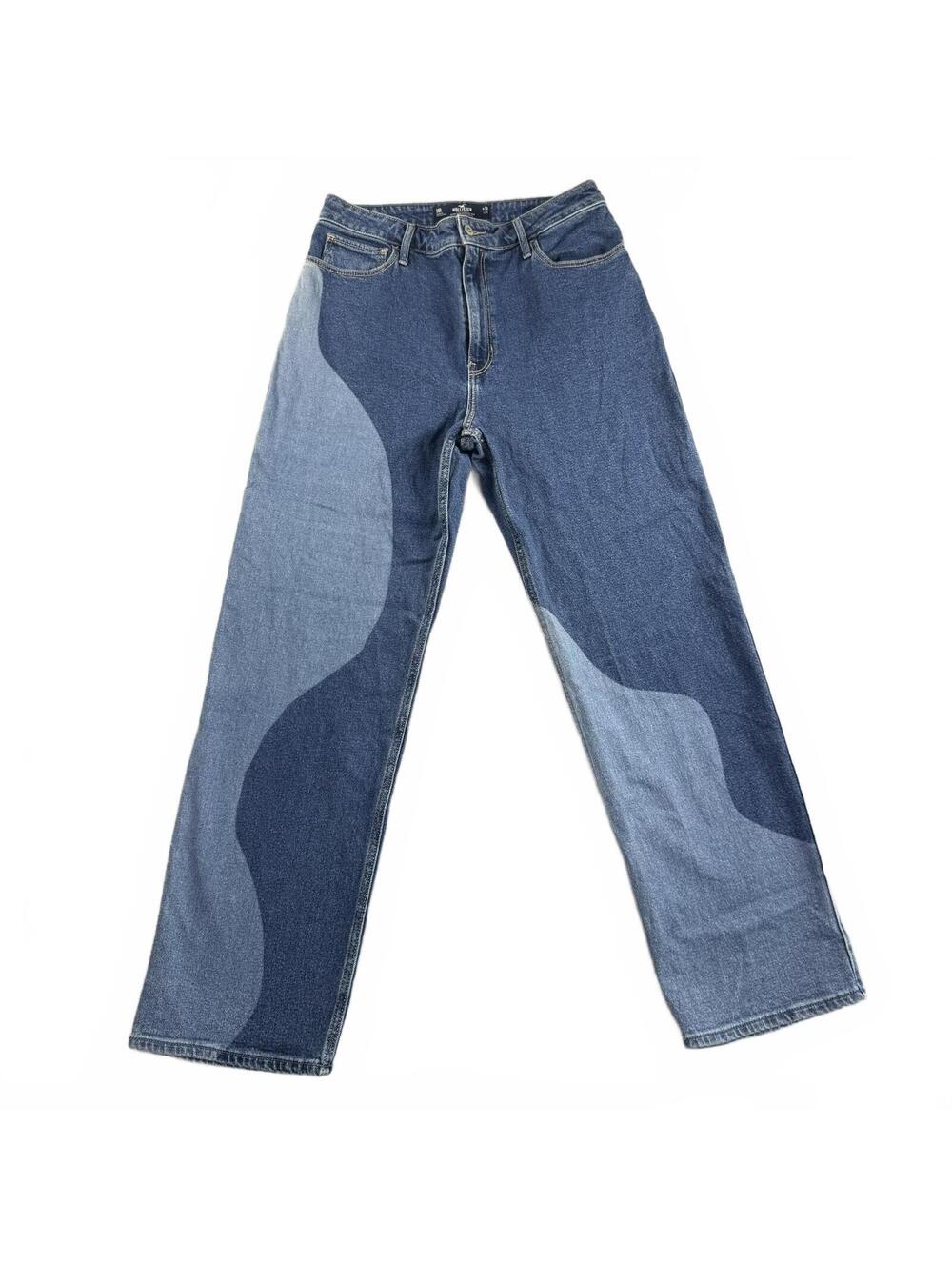 Hollister Ultra High-Rise Dad Jean Womens 11R W30 L31 Two Tone Color Block